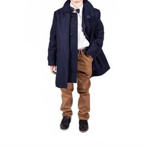 NEW BEAU KID coat with scarf and hat set in navy
